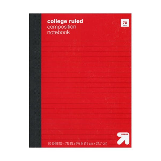 Up & Up College Ruled Composition Notebook - Select Color (70 Sheets) Includes Class Schedule Chart, Conversion Tables - Dollar Fanatic