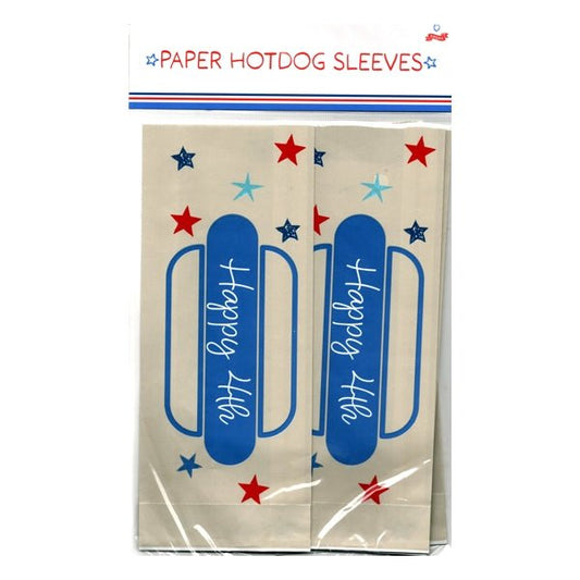 Vivitar Paper Hot Dog Wrapper Sleeves - Patriotic Stars (6 Pack) - Dollar Fanatic