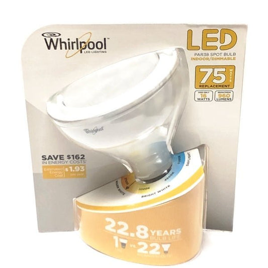 Whirlpool 16W LED PAR38 Dimmable Flood Light Bulb - Warm White (1 Count) 75W Equiv. - Dollar Fanatic