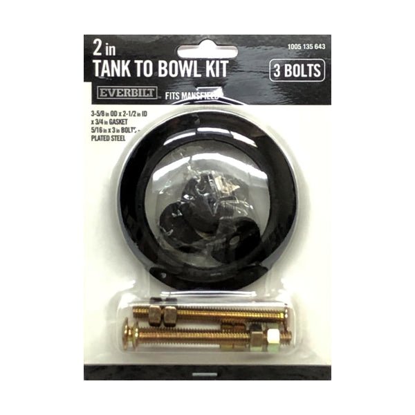 Everbilt 2" Tank to Bowl Kit (Includes Rubber Gasket, Bolts, and Washers) Fits Mansfield - DollarFanatic.com