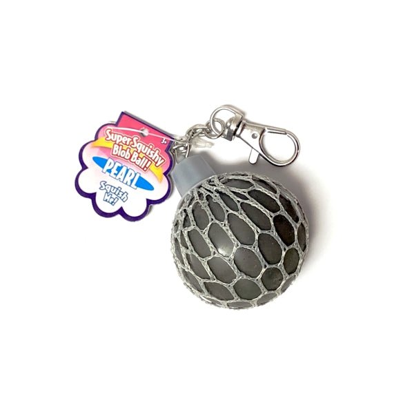 Grin Studios Pearl Super Squishy Blob Ball Keychain - Gray/Silver (1 Count) - DollarFanatic.com