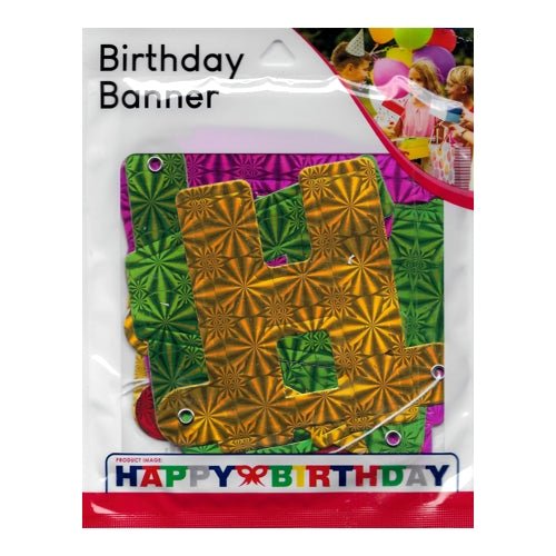 Happy Birthday Prism Foil Party Banner (60") - DollarFanatic.com