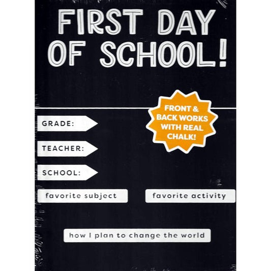 Horizon Kids Double-Sided Personalized Chalkboard Sign with 1 Chalk - First Day of School (9" x 11.5") Write on Front & Back sides - DollarFanatic.com