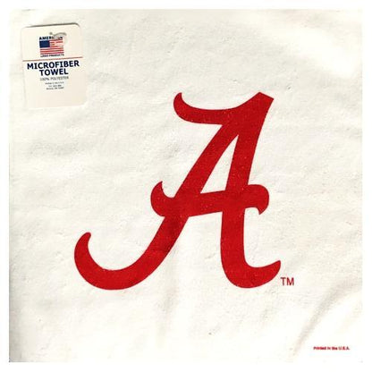 McArthur Alabama Crimson Tide White Microfiber Towel - 16"x 16" (1 Count) 100% Polyester - DollarFanatic.com