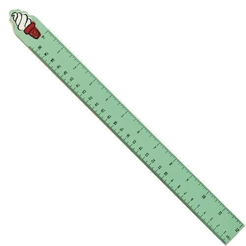 Mint Green 12" Wood School Ruler (Ice Cream Theme) - DollarFanatic.com