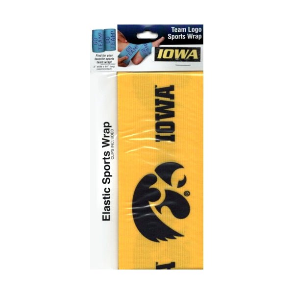 Novelty Iowa Hawkeyes Yellow Elastic Bandage Sports Wrap with Clips (3" x 54") - DollarFanatic.com