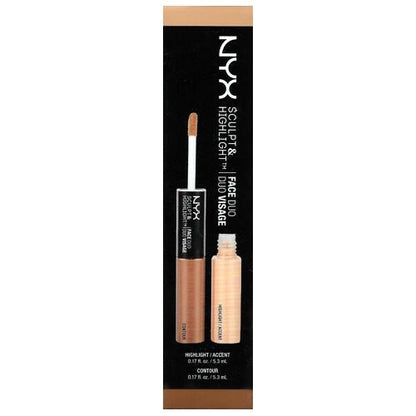 NYX Sculpt & Highlight Face Duo Liquid Face Contour/Highlighter (Select Color) - DollarFanatic.com