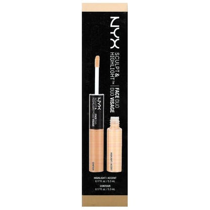 NYX Sculpt & Highlight Face Duo Liquid Face Contour/Highlighter (Select Color) - DollarFanatic.com