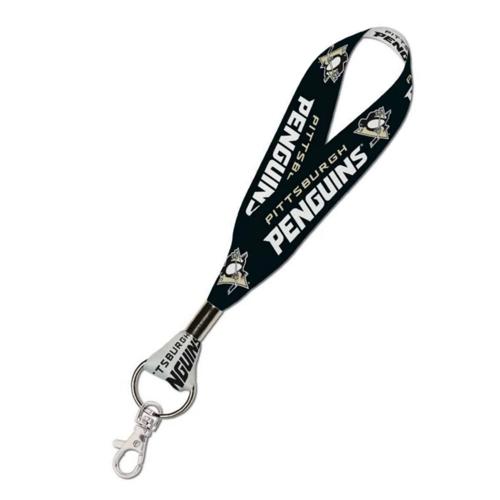 Pittsburgh Penguins Key Strap Lanyard - Black/White (1" x 10") - DollarFanatic.com