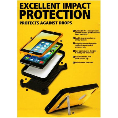 Stanley iPhone 6 Plus Rugged Impact-Proof Protection Phone Case with Holster - Black/Yellow (For iPhone 6 Plus/iPhone 6s Plus) - DollarFanatic.com