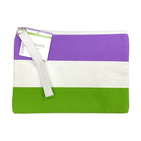 Take Pride Striped Canvas Wristlet Pouch (8.75" x 6") Select Style - $5 Outlet