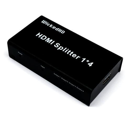 WickedHD HDMI Splitter 1 x 4 Port Full HD 1080 with 3D Support (Ver. 1.4) - DollarFanatic.com